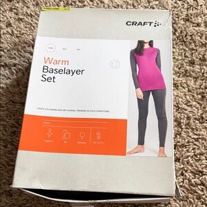 Craft Baselayer Set in Vibrant Pink and Charcoal